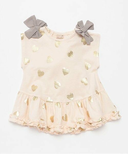 petit main / プティマイン その他トップス | 【接触冷感】箔ハートカットチュニック（ライト ピンク）