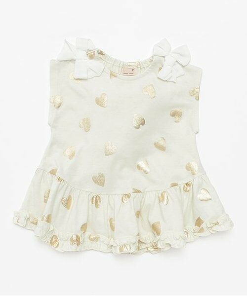 petit main / プティマイン その他トップス | 【接触冷感】箔ハートカットチュニック（ライト グリーン）