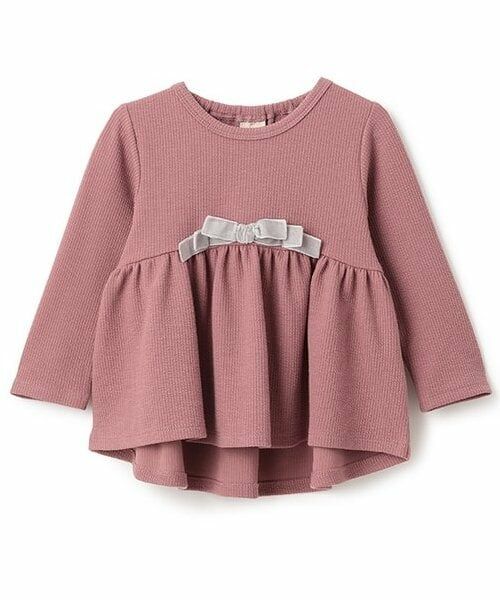 petit main / プティマイン その他トップス | 【スマイル/防汚】リボンカットチュニック（ディープ ピンク）