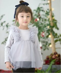 petit main / プティマイン Tシャツ | 【リンク】チュールドッキング長T(キッズ)