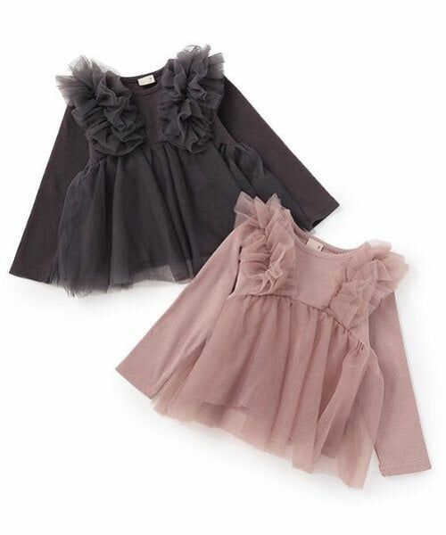 petit main / プティマイン Tシャツ | 【リンク】チュールドッキング長T(キッズ) | 詳細14