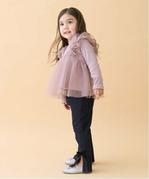 petit main / プティマイン Tシャツ | 【リンク】チュールドッキング長T(キッズ) | 詳細2