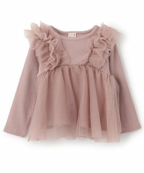 petit main / プティマイン Tシャツ | 【リンク】チュールドッキング長T(キッズ) | 詳細5