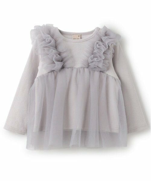 petit main / プティマイン Tシャツ | 【リンク】チュールドッキング長T(キッズ) | 詳細6
