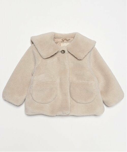 petit main / プティマイン ブルゾン | 【軽ふわ】セーラーカラーボアジャケット（モカ茶）