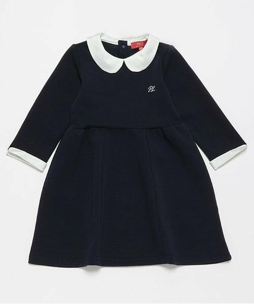 petit main / プティマイン ミニ丈・ひざ丈ワンピース | 【POLO BCS】ポンチワンピース（紺）