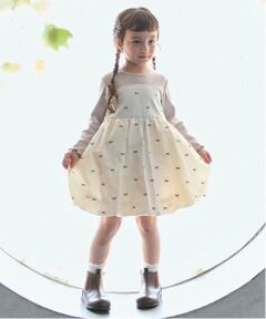 petit main / プティマイン ミニ丈・ひざ丈ワンピース | 【リンク】リボン刺しゅうワンピース(キッズ)