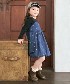 petit main / プティマイン ミニ丈・ひざ丈ワンピース | 【リンク】リボン刺しゅうワンピース(キッズ)