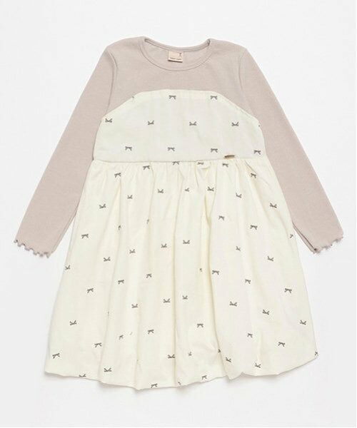 petit main / プティマイン ミニ丈・ひざ丈ワンピース | 【リンク】リボン刺しゅうワンピース(キッズ) | 詳細10