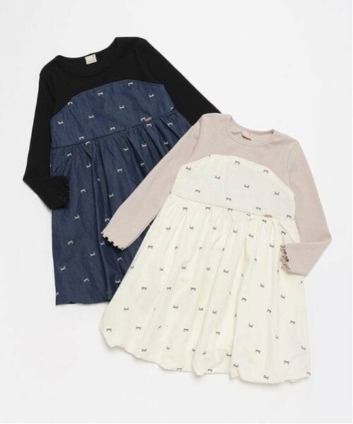 petit main / プティマイン ミニ丈・ひざ丈ワンピース | 【リンク】リボン刺しゅうワンピース(キッズ) | 詳細21