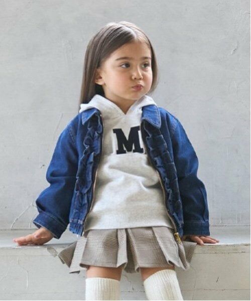 petit main / プティマイン ブルゾン | 【リンク】デニムフリルジャケット(キッズ) | 詳細3