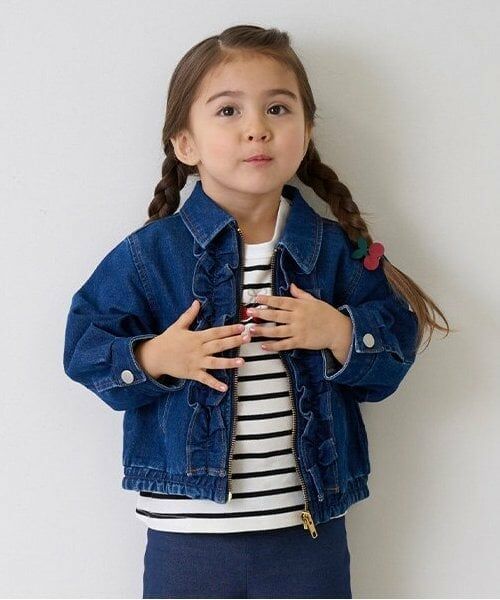 petit main / プティマイン ブルゾン | 【リンク】デニムフリルジャケット(キッズ) | 詳細7