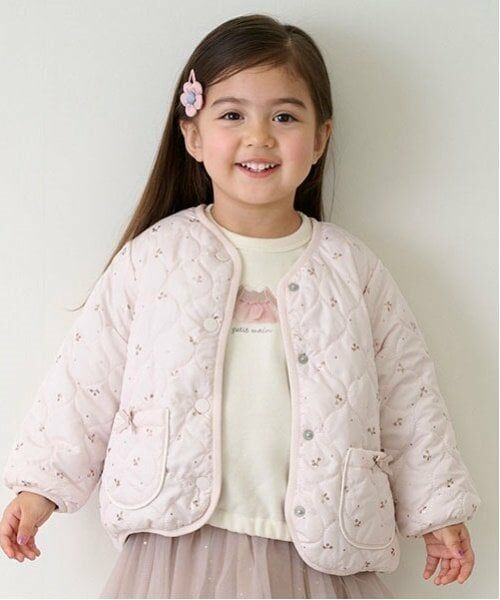 petit main / プティマイン ブルゾン | リバーシブルボアジャケット（ライト ピンク）