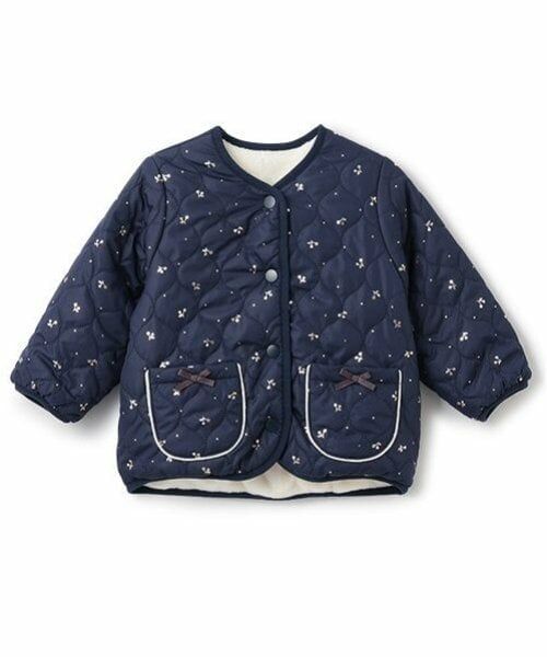 petit main / プティマイン ブルゾン | リバーシブルボアジャケット（紺）