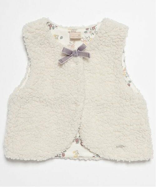 petit main / プティマイン ダウンジャケット・ベスト | ブークレボアベスト（アイボリー）