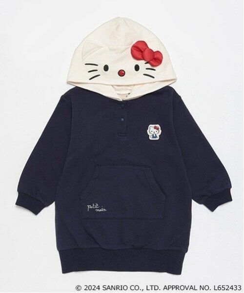 petit main / プティマイン ミニ丈・ひざ丈ワンピース | 【オーガビッツ】キティパーカーワンピース | 詳細14