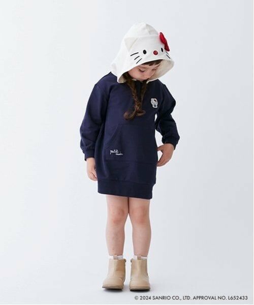 petit main / プティマイン ミニ丈・ひざ丈ワンピース | 【オーガビッツ】キティパーカーワンピース | 詳細4