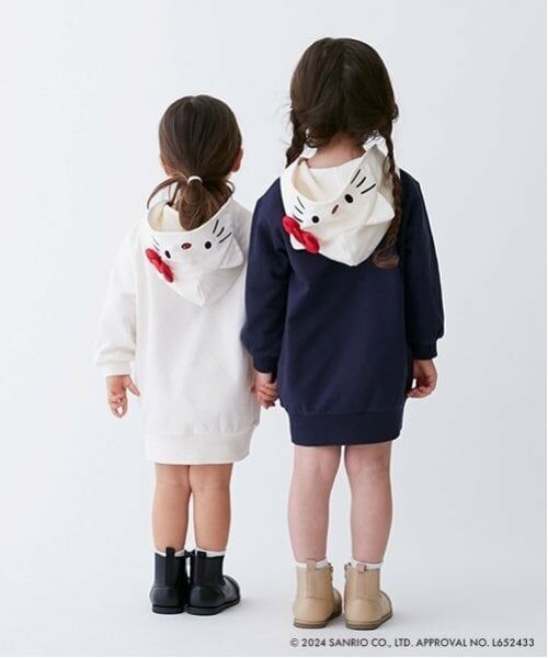 petit main / プティマイン ミニ丈・ひざ丈ワンピース | 【オーガビッツ】キティパーカーワンピース | 詳細6