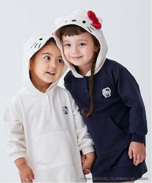 petit main / プティマイン ミニ丈・ひざ丈ワンピース | 【オーガビッツ】キティパーカーワンピース | 詳細9