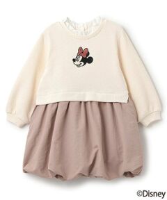 petit main / プティマイン ミニ丈・ひざ丈ワンピース | 【Disney】ミニー/切り替えワンピース