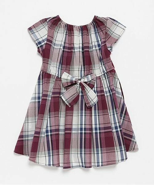 petit main / プティマイン ミニ丈・ひざ丈ワンピース | 【リンク】マドラスワンピース(キッズ) | 詳細1