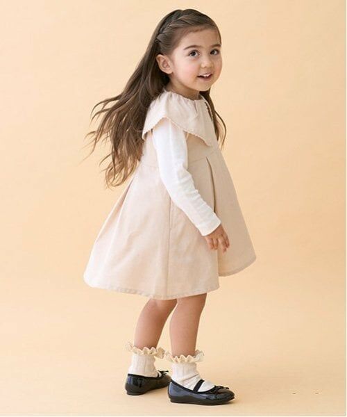 petit main / プティマイン ミニ丈・ひざ丈ワンピース | 【リンク】ビッグ衿ジャンパースカート(キッズ) | 詳細2