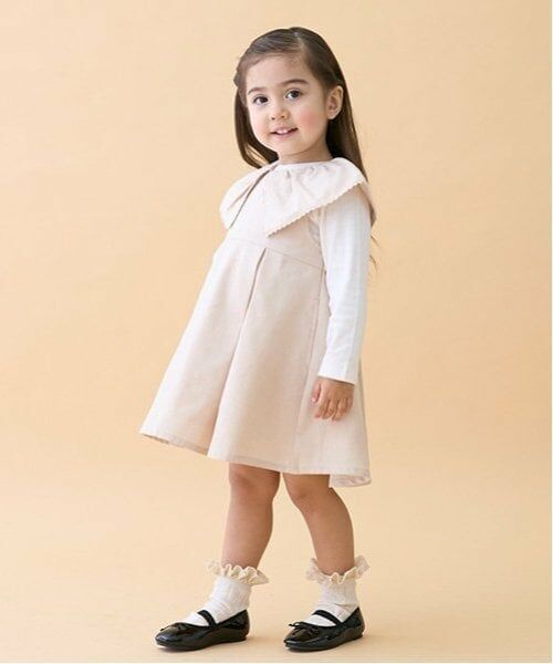 petit main / プティマイン ミニ丈・ひざ丈ワンピース | 【リンク】ビッグ衿ジャンパースカート(キッズ) | 詳細3
