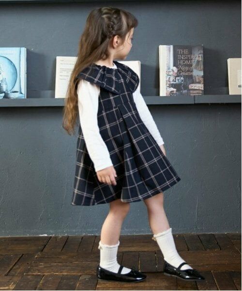 petit main / プティマイン ミニ丈・ひざ丈ワンピース | 【リンク】ビッグ衿ジャンパースカート(キッズ) | 詳細4