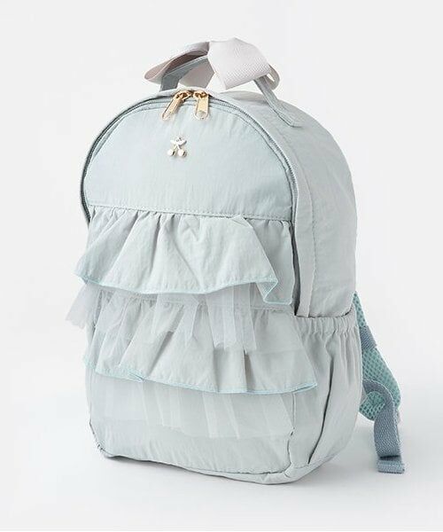 petit main / プティマイン リュック・バックパック | チュールフリルリュック（ライト ブルー）