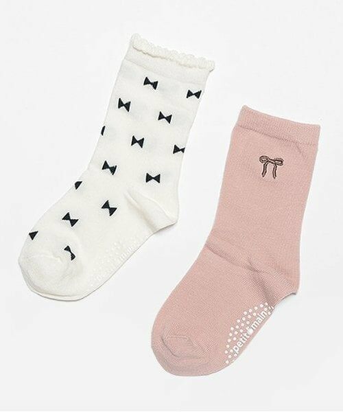 petit main / プティマイン ソックス | GIRLSアソートソックス2P（オフ ホワイト）