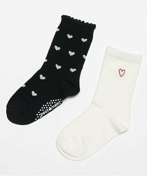 petit main / プティマイン ソックス | GIRLSアソートソックス2P（黒）