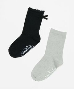 petit main / プティマイン ソックス | 透かし・リボンソックス2P