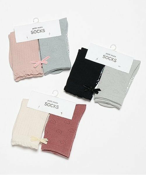 petit main / プティマイン ソックス | 透かし・リボンソックス2P | 詳細7