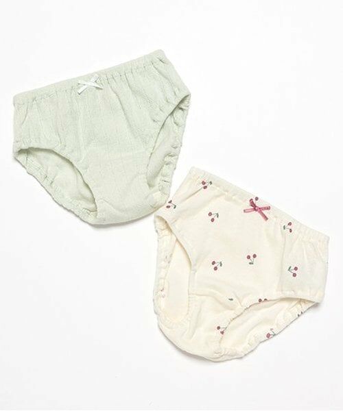 petit main / プティマイン ショーツ | 【オーガニック】ショーツ2P（ライト グリーン）