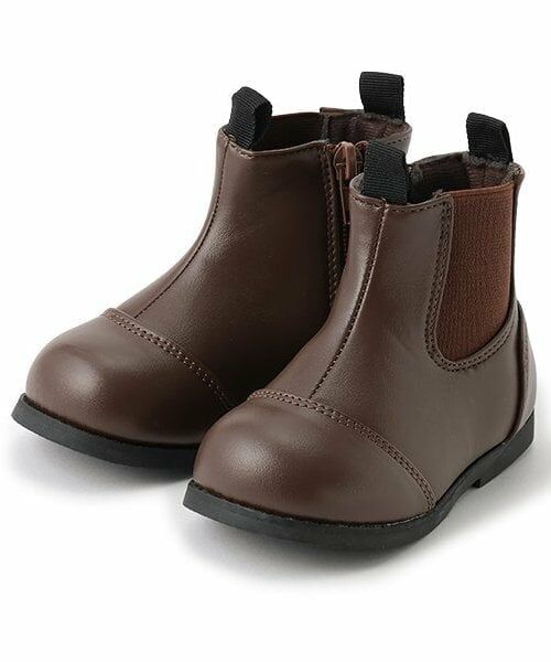 petit main / プティマイン ブーツ（ショート丈） | サイドゴアブーツ（茶）
