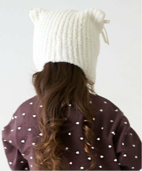 petit main / プティマイン ニットキャップ | 猫耳リボンニットキャップ | 詳細2