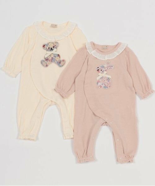 petit main / プティマイン ロンパース | 【弱酸性】花柄アップリケカバーオール | 詳細12