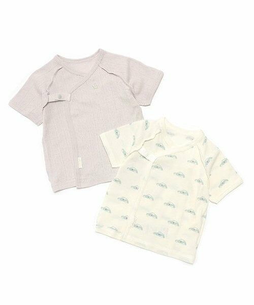 petit main / プティマイン 肌着 | 【オーガニック】短肌着（ブルー グレー）