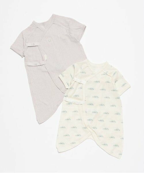 petit main / プティマイン 肌着 | 【オーガニック】コンビ肌着（ブルー グレー）