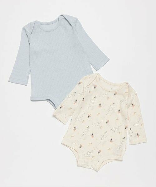 petit main / プティマイン 肌着 | 【オーガニック】ボディースーツ（ライト ブルー）