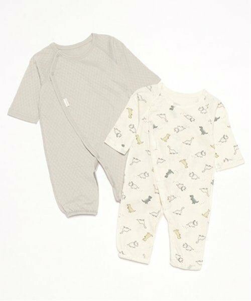 petit main / プティマイン ロンパース | 【オーガニック】2WAYオール2P（薄カーキ）