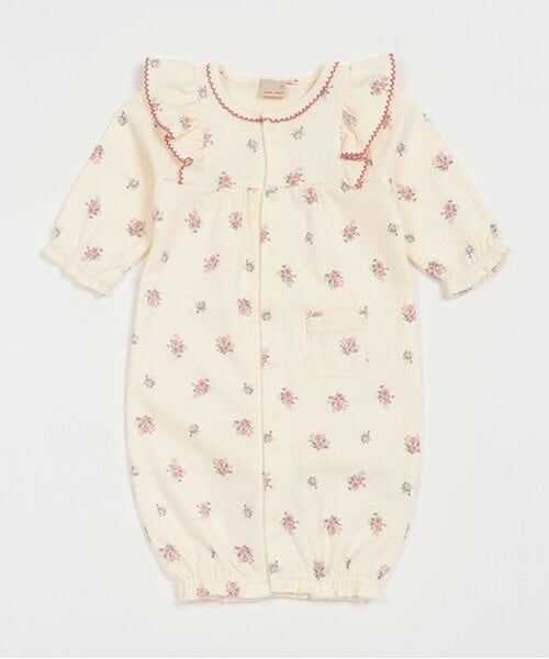 petit main / プティマイン ロンパース | 【オーガニック】肩フリル2WAYオール（ライト ピンク）