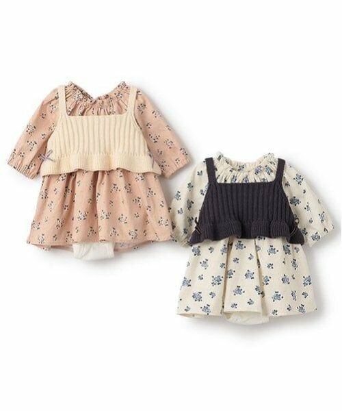 petit main / プティマイン ロンパース | 【リンク】花柄ワンピースビスチェセット(ベビー) | 詳細12