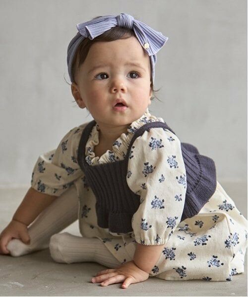 petit main / プティマイン ロンパース | 【リンク】花柄ワンピースビスチェセット(ベビー) | 詳細2