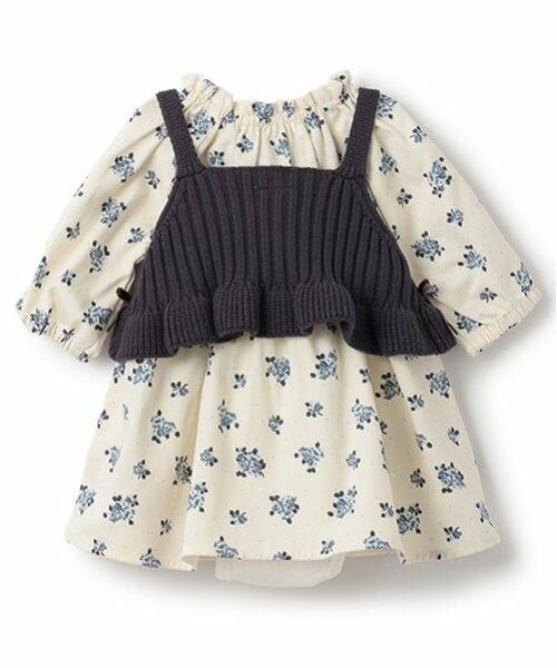 petit main / プティマイン ロンパース | 【リンク】花柄ワンピースビスチェセット(ベビー) | 詳細3