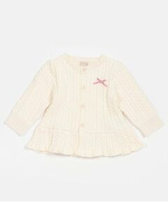 petit main / プティマイン ベビー・キッズウエア | ケーブルペプラムカーディガン