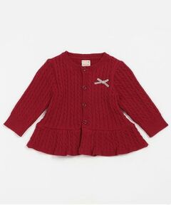 petit main / プティマイン ベビー・キッズウエア | ケーブルペプラムカーディガン