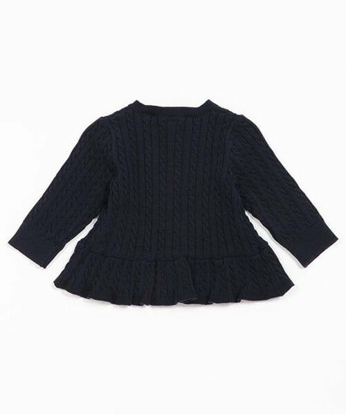 petit main / プティマイン ベビー・キッズウエア | ケーブルペプラムカーディガン | 詳細1