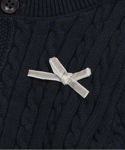 petit main / プティマイン ベビー・キッズウエア | ケーブルペプラムカーディガン | 詳細3