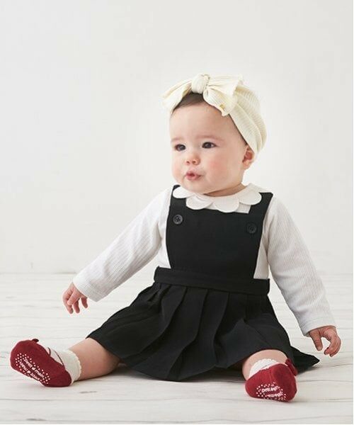 petit main / プティマイン ベビー・キッズウエア | プリーツジャンスカセット（黒）